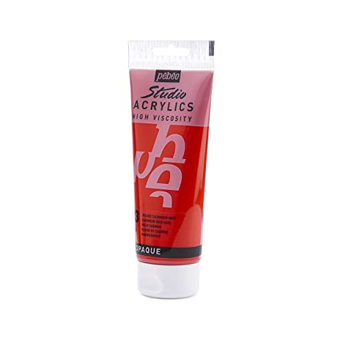 PEBEO - Acrylic Fine Studio Acrylics - Cadmium Red Hue - Cadmium Red Hue 100ml/3.38oz (831-033) - color: Cadmium Red Hue