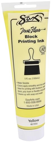 Sax True Flow Water Soluble Block Printing Ink - 5 Ounce Tube - Yellow