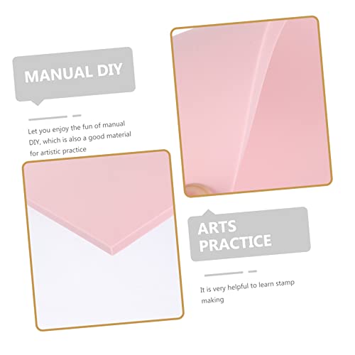 Veemoon 5pcs Rubber Carving Blocks for Stamp Making Soft Smooth Edges for Easy Handling for Crafts and Art Projects Versatile Stamp Accessories