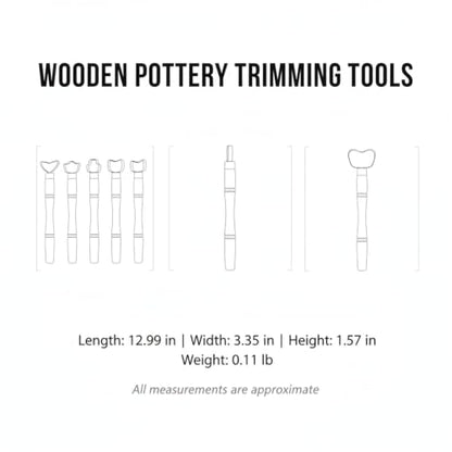 Wooden Pottery Trimming Tools, 5-Piece Sculpting Set for Clay Shaping and Detailing, Handheld Carving Kit for Wheel Throwing and Hand Building (Set of 5) - color: Brown