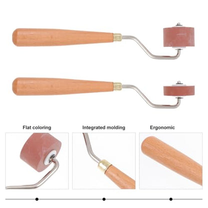 ifundom 2pcs Rubber Printing Roller Set for Crafting and Art Smooth Inking Roller Tool for Beginners for Printmaking and Painting