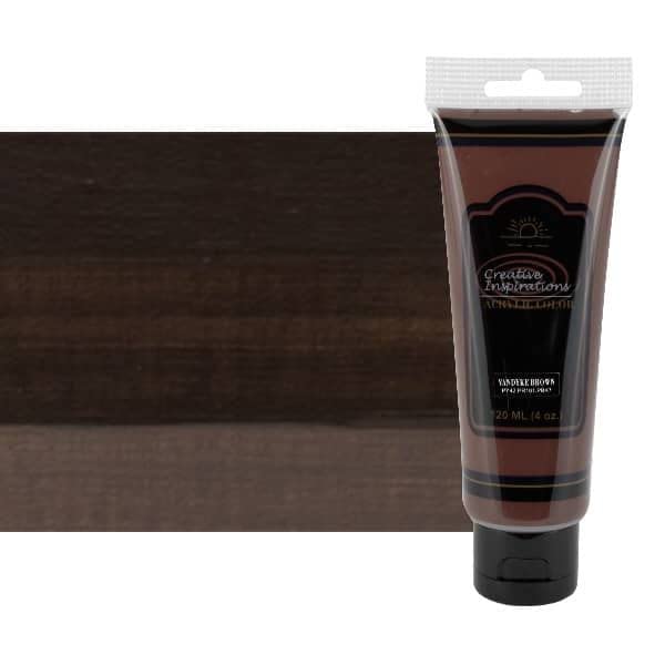Creative Inspirations Acrylic Paint - Vandyke Brown - 120 mL Tube - Smooth & Creamy Consistency, Vibrant Pigmentation, Great Coverage for Artists - Clean Up with Soap & Water - color: Vandyke Brown, size: 4.06 Fl Oz (Pack of 1)