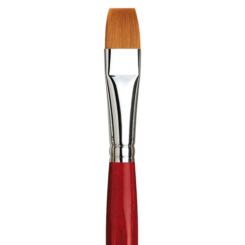da Vinci Watercolor Series 5880 CosmoTop Spin Paint Brush, Flat Synthetic with Red Handle, Size 14 (5880-14) - size: Size 14, style: Flat