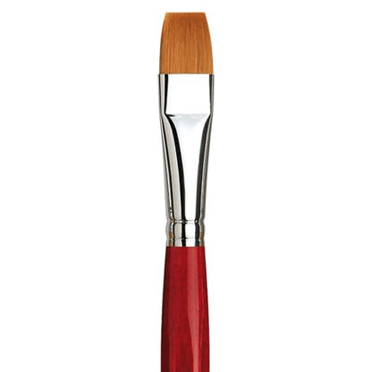 da Vinci Watercolor Series 5880 CosmoTop Spin Paint Brush, Flat Synthetic with Red Handle, Size 14 (5880-14) - size: Size 14, style: Flat