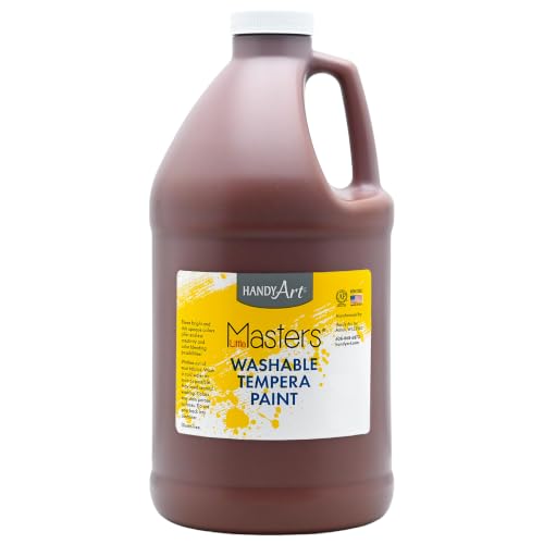 Handy Art Little Masters Washable Tempera Paint, Brown, Half Gallon 64 oz | Bright & Mixable, High Opacity, Washable Colors for Classroom, Students, Kids, Young Artists, Safe & Non-Toxic, Made in USA - color: Brown, size: 64 Fl Oz (Pack of 1)