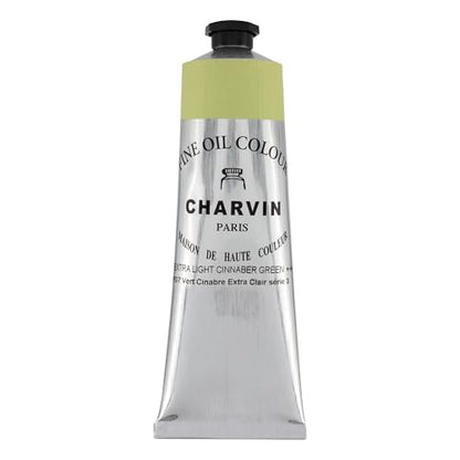 Charvin Extra Fine Oil Paint 150 mL Tube Cinnabar Green Xtra Lt – Professional Artist Oil Color, Archival Quality, Smooth Finish, Nature-Inspired Tone - color: Cinnabar Green Xtra Lt