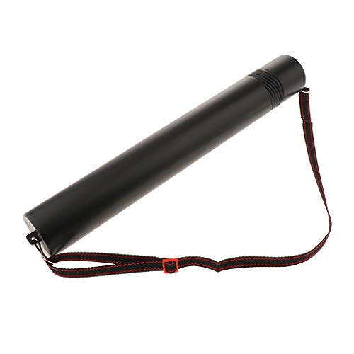 Drawing Tube Blueprint Case Telescoping Art Tube Middle Plastic Black Storage Tube Expands from 20 to 35 Inches Waterproof Poster Tube with Strap