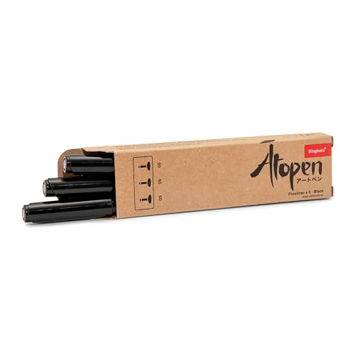 Dingbats - Ātopen Fineliner Pens - 3 Pack Black Fine Point Pens - Bleed-proof Smooth Writing, Drawing Pens - Fine Tip Pens for Journaling, Calligraphy - color: Fineliners (3 Pack), style: Pack