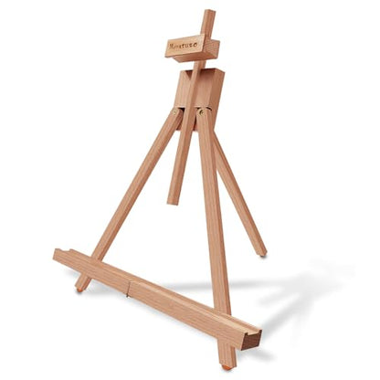 Miratuso Painting Easel, Folding Wooden Tabletop Easel Stand Holds Highest to 22" Canvas, Portable Desktop Easel Suitable for Artists, Beginners, Students - style: Single