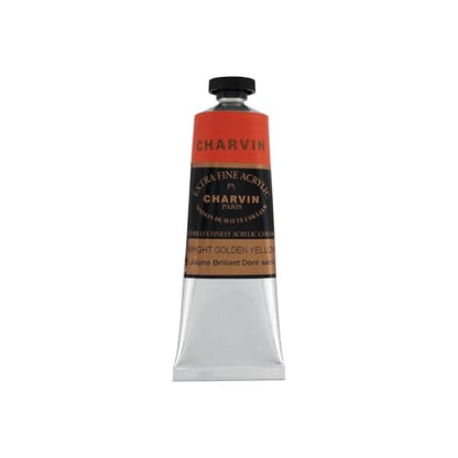 Charvin Extra Fine Professional Acrylic Paint - Bright Golden Yellow, 60ml Tube, Triple-Milled, Lightfast Pigments, Open Stock Artist Acrylic Paints in Nature-Inspired Hues - color: Bright Golden Yellow, size: 2.02 Fl Oz (Pack of 1)