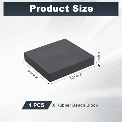 HARFINGTON Rubber Bench Block 2"x2"x0.4" Black Rubber Stamping Block Square Anti Vibration Pads for Jewelry Making Hammering Shaping Chasing Flattening Metals - size: 2"x2"x0.4"