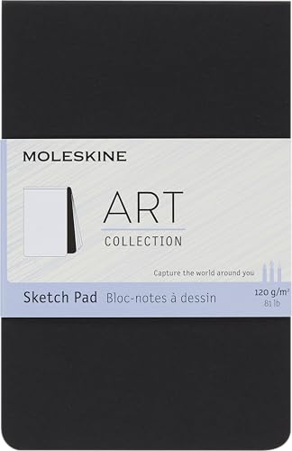 Moleskine Art Sketch Pad, Soft Cover, Pocket (3.5" x 5.5") Plain/Blank, Black, 48 Pages