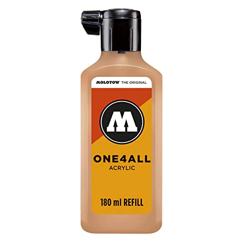 Molotow ONE4ALL Acrylic Paint Refill, For Molotow ONE4ALL Paint Marker, Peach Pastel, 180ml Bottle, 1 Each (692.117) - color: Peach Pastel