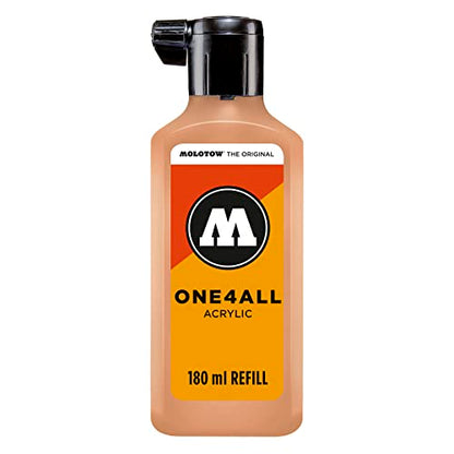 Molotow ONE4ALL Acrylic Paint Refill, For Molotow ONE4ALL Paint Marker, Peach Pastel, 180ml Bottle, 1 Each (692.117) - color: Peach Pastel