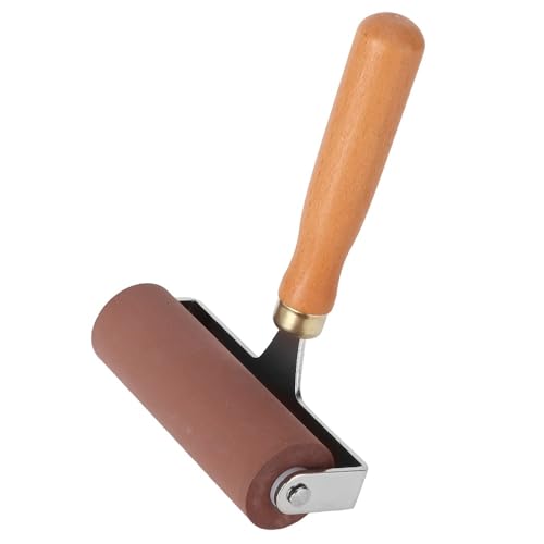 Anu Limen Soft Rubber Brayer High-Elasticity Roller for Printmaking, Scrapbooking & Art Crafts, Even Ink Application, Non-Slip Handle(15cm) - size: 15cm