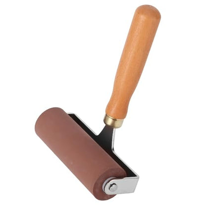 Anu Limen Soft Rubber Brayer High-Elasticity Roller for Printmaking, Scrapbooking & Art Crafts, Even Ink Application, Non-Slip Handle(15cm) - size: 15cm