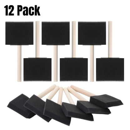 Bates 3-Inch Foam Paint Brushes, 12 Pack - Sponge Brushes for Painting, Staining, and Mod Podge - color: Black, size: 3 inch, 12 Pack