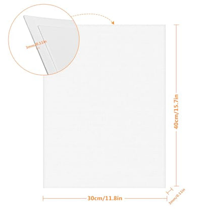 Canvas for Painting 12 x 16 inches, 5 Packs Blank Canvas Board Cotton Acid-Free Canvas Panels for Acrylic Paint, Oil Paint & Wet Water Art Media, Hobby Painters and Beginners - size: 5 Packs 30x40cm