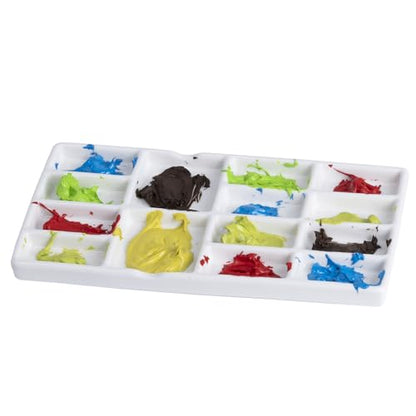 Travel Watercolor Palette,Portable Ceramic Palette with 14 Well,Metal Paint Box with Porcelain Palette(Silver Box) - color: Silver