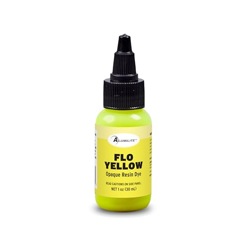 Alumilite Liquid Color Dye (Flo Yellow, 1 oz) Highly Concentrated Tint for Casting Resin, Polyester, and Urethane - Ideal for Clear, Translucent, or Opaque DIY Arts & Crafts, Beginners & Professionals - color: Flo Yellow