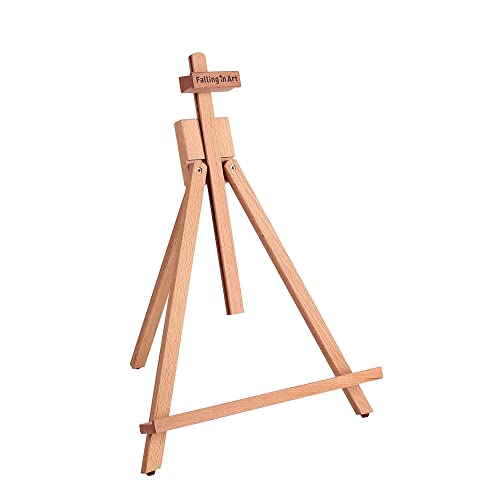 Falling in Art Beechwood 25" Tabletop Easel Display Stand for Painting - Holding Canvas Up to 22 1/2 Inches High, A-Frame Artist Tripod with Rubber Feet, Portable Photo and Sign Holder - size: 1 Pack