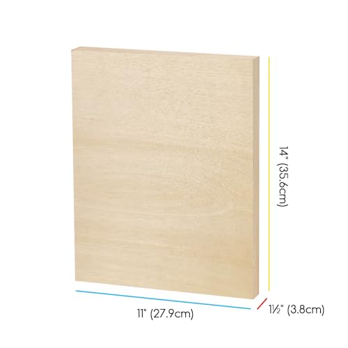 MEEDEN Unfinished Wood Canvas Board: 1-1/2" Deep 11x14” Wooden Canvas Panel Pack of 2 - Blank Cradled Wood Art Board for Painting - size: 11x14/2 Pcs