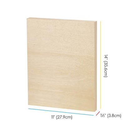 MEEDEN Unfinished Wood Canvas Board: 1-1/2" Deep 11x14” Wooden Canvas Panel Pack of 2 - Blank Cradled Wood Art Board for Painting - size: 11x14/2 Pcs