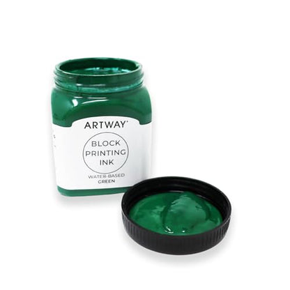 Artway Premium Block Printing Ink - 250ml - Green - Ideal for Relief, Block and Lino Printmaking - color: Green