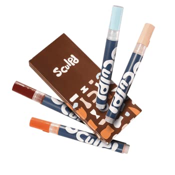 Sculpd Metallic Acrylic Paint Pens Set, Terracotta Tones, Premium Fine Tips for Painting Pottery, Wood, Cardboard, Paper, Glass & Most Other Surfaces, 4 Modern Colours for Arts & Crafts - color: Terracotta Tones