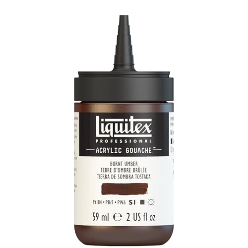 Liquitex Professional Acrylic Gouache, 2-oz (59ml) Bottle, Burnt Umber - color: Burnt Umber