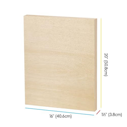 MEEDEN Unfinished Wood Canvas Board: 1-1/2" Deep 16x20” Wooden Canvas Panel Pack of 2 - Blank Cradled Wood Art Board for Painting - size: 16"x20"- 2 Pack