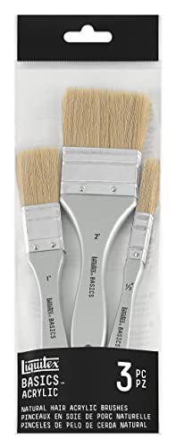 Liquitex BASICS Large Scale Brush Set, Natural Hair, Set of 3 - style: Natural Hair - Set of 3