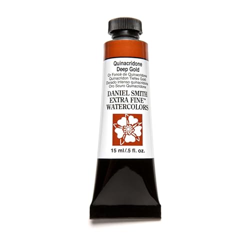 Daniel Smith 284600152 Extra Fine Watercolor 15ml Paint Tube, Quinacridone, Deep Gold, 0.5 Fl Oz (Pack of 1) - color: Deep Gold