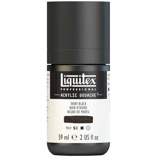 Liquitex Professional Acrylic Gouache, 2-oz (59ml) Bottle, Ivory Black - color: Ivory Black