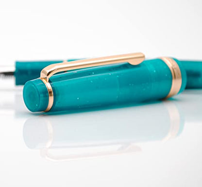 JINHAO 82 Fountain Pen with Gold Clip (F Nib 0.5mm, Fluorescent Peacock Blue) - color: Fluorescent Peacock Blue