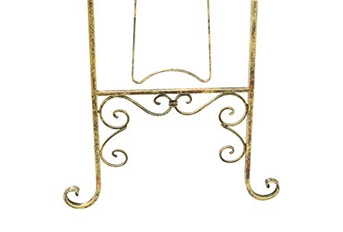 TRIPAR 54 Inch Gold Finish Metal Floor Easel for Paintings, Pictures, Photography, & Artwork