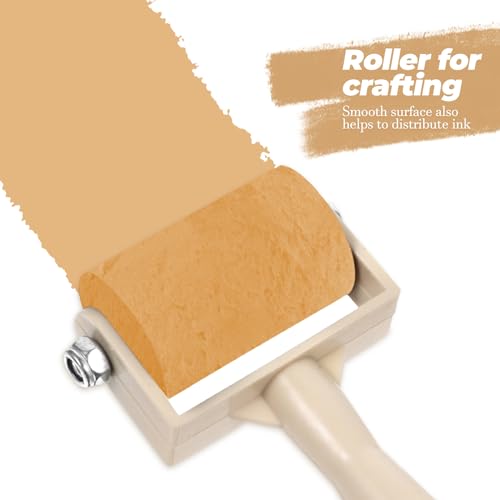 Ciieeo 5 Pcs Brayer Roller Set for Printmaking with Rubber Ink Brayers for Kids Art Projects Stamping Painting and Glue Spreading Tools 3.74X1.96X0.78In Each