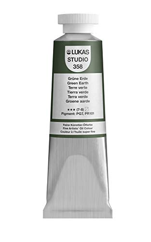 Lukas Studio Artist Oil Color Paints - High-pigment oil paint made with natural binder for artist, painting, & more! - [Green Earth - 37 mL] - color: Green Earth, size: 1.3 Fl Oz (Pack of 1)