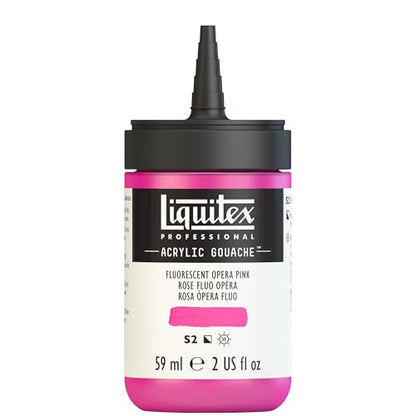 Liquitex Professional Acrylic Gouache, 2-oz (59ml) Bottle, Fluorescent Pink - color: Fluorescent Pink