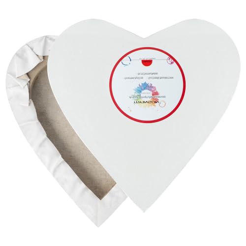 TRANSON 3 Sizes Heart Shaped Stretched Canvas Primed Ready for Painting - size: Heart 3PCS
