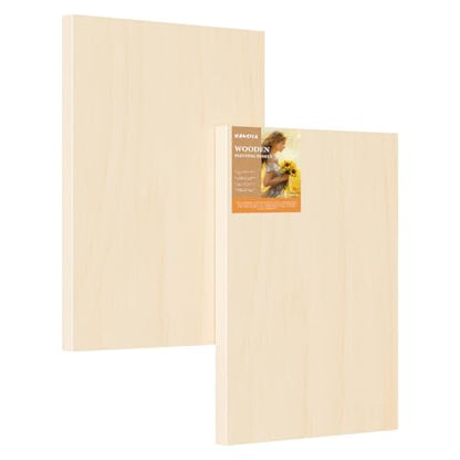 Wooden Art Panels for DIY Painting - Christmas Crafts & Home Décor | 12x16 Inch Canvas Wood Boards, Unfinished Wooden Canvas for Adults (2-Pack) - size: 12*16-2