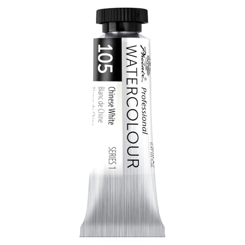 PHOENIX White Watercolor Paint - Professional Watercolor Paint Single Tube - 0.47 Fl Oz / 14ml - Chinese White - color: Chinese White, size: 0.47 Fl Oz (Pack of 1)