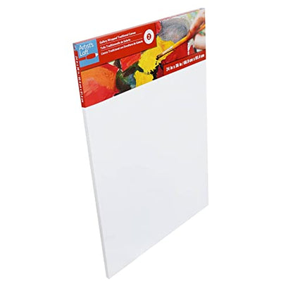 Artist's Loft 30" x 40" Level 2 Gallery Wrapped Traditional Canvas - Archival, Acid Free Cotton Canvas for Paint, Acrylic, & Oils - Bulk 12 Pack - size: 24\ x 36\