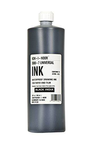 Koh-I-Noor Dye-Based Universal Drawing Ink 32 Oz. Bottle, Black - size: 32 fl oz