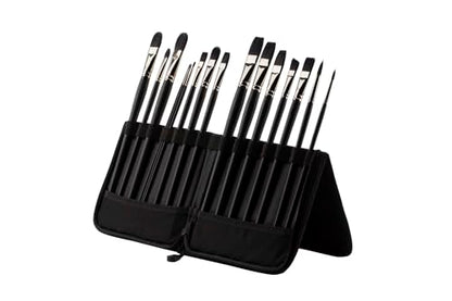 Creative Mark Folding Paint Easel & Travel Case - 13" Long - Compact Brush Holder Organizer for Long Handled Paintbrushes - Durable Paint Brush Bag for Storage - Holds up to 20 Brushes