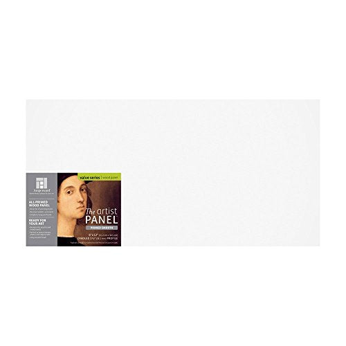 Ampersand Art Supply Primed Smooth Artist Panel | 6" x 12" | 1-1/2" Cradled Profile | Gessoed Wood Painting Panel for Oil, Acrylic & Mixed Media | Canvas Board & Wood Panel Alternative - color: 1-1/2" Cradled Profile, size: 6" x 12"