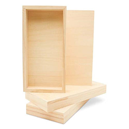 Narrow Wood Canvas 12 x 24 x 1-1/2-inch, Pack of 4 Wood Sign Blanks with Frame for Panoramic Style Photo Display, by Woodpeckers - size: 12 x 24 x 1-1/2 inch