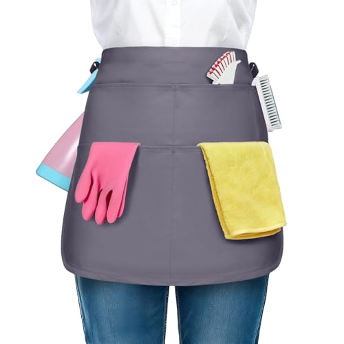 BOHARERS Waterproof Utility Apron with 5 Pockets - 53x37cm (Professional Grade for Stylists, Cleaners, Detailers & More) - color: Straight-dark Gray