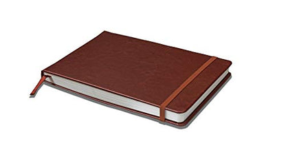 Linden Art Watercolor Journal, 140 lb (300 GSM), 64 Cold Pressed 8.5"x5.5" Pages, Watercolor and Mixed Media Travel Journal, Brown PU Leather Hard Cover Art Book