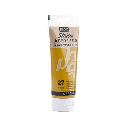 Pebeo - Acrylic Fine Studio Acrylics - Yellow Ochre - Yellow Ochre 100ml/3.38oz - color: Yellow Ochre